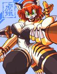  feline female oekaki polearm ramu solo toysaurer unconvincing_armour weapon 