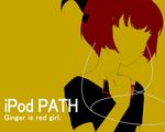  artist_request bob_cut digital_media_player earphones ginger_(the_path) hairband ipod little_red_riding_hood red_hair short_hair solo the_path 