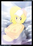  breasts clubestripes clubstripes cream_(miu) cute female holding_breast hot_spring looking_at_viewer mammal miu nipples nude rodent solo squirrel water wet 