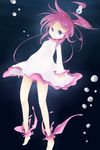  blue_eyes blush burungel child female frillish gijinka gradient gradient_background hair_ornament highres moemon open_mouth personification pink_hair pokemon pokemon_(game) pokemon_black_and_white pokemon_bw ponytail pururiru short_hair solo underwater 