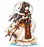  acea4 black_hair blue_eyes boat bow chinese chinese_clothes chinese_mythology dragon flower hair_flower hair_ornament hanfu holding junk long_hair longma mazu ocean original penghu_tianho_temple personification ponytail ribbon robe sailboat shawl solo string temple water watercraft white_background 