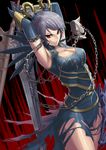  berserker_(lord_of_vermilion) breasts chain cleavage cuboon large_breasts long_hair lord_of_vermilion red_eyes solo sword weapon 