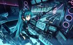  aqua_hair boots hatsune_miku headphones long_hair mikumix thighhighs train twintails vania600 vocaloid 