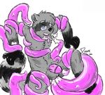  cum cum_inside dramamine gay glasses hi_res male messy nude raccoon rape sweat tentacles 
