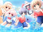  aizawa_tobari arisugawa_yuuhi calendar fair_child group hazumi_kotori hinamori_kokoro kagami_sakuya nimura_yuushi school_swimsuit seifuku swimsuit water 