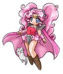  arms_at_sides bad_id bad_pixiv_id blue_eyes boots cat curly_hair full_body hair_ornament hairpin knee_boots long_hair monster_maker okuri_ookami pauldrons pink_cape pink_hair sidelocks simple_background skirt solo twintails veena_(monster_maker) white_background wrist_cuffs 