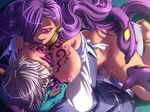  breasts censored purple_hair sex snakes 