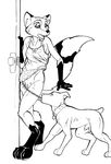  animal anthro_bestiality canine coppertone_girl couple dog female feral fox foxxfire interspecies lingerie male pants pants_down parody straight surprise underwear 