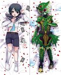  basshaa card dakimakura kamen_rider kamen_rider_kiva_(series) lying petals ramon red_eyes yk 