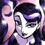  1girl batman_(series) batman_beyond black_eyes black_lips dc_comics dcau female goo_girl inque lowres monster_girl multicolored_hair oekaki pale_skin slime_girl slimegirl solo tentacle 