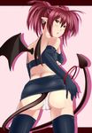  ass bad_id bad_pixiv_id black_gloves black_legwear blush cameltoe demon_tail demon_wings disgaea earrings elbow_gloves etna gloves jewelry kouen_miska looking_back makai_senki_disgaea_2 older open_mouth panties pointy_ears ponytail red_hair shiny shiny_skin solo tail thighhighs underwear white_panties wings 