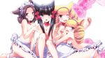  animal_ears apron bonbori fox_ears hoozuki_(otome_youkai_zakuro) multiple_girls otome_youkai_zakuro susukihotaru takitsume_shino topless zakuro_(otome_youkai_zakuro) 