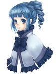  ange_serena bad_id bad_pixiv_id blue_eyes blue_hair bow drill_hair face frills ponytail portrait ribbon shawl short_hair simple_background smile solo tales_of_(series) tales_of_innocence upper_body white_background yuuki_(kazehana) 