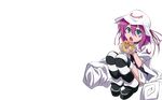  fang green_eyes hat merry_nightmare purple_hair short_hair thighhighs torasen_(artist) transparent vector yumekui_merry 