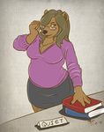  avoid_posting bear big_breasts breasts busty chubby conditional_dnp eyewear female glasses librarian mammal moodyferret overweight skirt solo sweater voluptuous 
