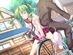  bike game_cg green_hair hoshizora_e_kakaru_hashi ryohka seifuku tie toudou_koyori twintails 