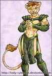  buff domination feline female grin lion midriff solo stephanie_stone tough unconvincing_armour warrior 