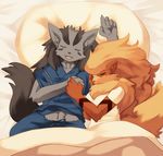  arcanine bed canine couple cute female male mightyena mrsk pok&eacute;mon sleeping 