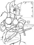  armor canine female fox hiroi_kairu nidaja_razelle solo sword warrior weapon 
