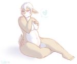  &hearts; breasts cervine chubby covered cubi deer doe eyes_closed female freckles nude sitting solo white_background 