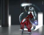  amaru blue_eyes dancing feline female glowing jewelry long_tail magic poi snow_leopard solo strype swirly tail wallpaper 