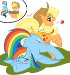  &lt;3 alpha_channel applejack_(mlp) ass_to_ass ass_up blonde_hair blue_fur blush cowboy_hat cutie_mark dildo double_dildo duo equine eyes_closed female feral freckles friendship_is_magic fur green_eyes hair hat hooves horse horse_tail lesbian looking_back mammal multi-colored_hair my_little_pony open_mouth orange_fur pegasus penetration plain_background pony purple_eyes rainbow_dash_(mlp) rainbow_hair rainbow_tail sex sex_toy teeth transparent_background wings zajice 