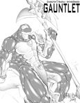  armor cetacean kuron looking_at_viewer male marine muscles orca piercing scalie sitting sketch solo 