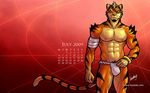  bulge calendar eye_patch feline fundoshi humbuged male tiger underwear 
