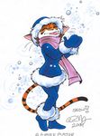  2004 aimee aimee_major feline female scarf snow solo tiger tongue winter 