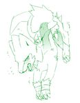  canine claws green_and_white green_and_white_theme hands male mammal manectric masturbation monochrome nintendo penis plain_background pok&#233;mon pok&eacute;mon precum sketch tears unknown_artist video_games white_background 