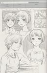  1girl claus_valca concept_art couple greyscale hetero highres last_exile lavie_head monochrome murata_renji portrait sketch 