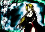  acryl alternate_costume bad_id bad_pixiv_id blonde_hair breasts highres horn hoshiguma_yuugi large_breasts long_hair red_eyes solo touhou 