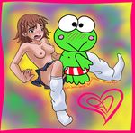  crossover keroppi mikoto_misaka ramendoodles sanrio to_aru_kagaku_no_railgun 