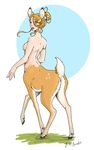  breasts cervine deer female hooves nude side_boob solo taur 