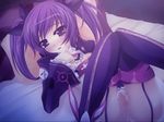  aisha_(elsword) bad_id bad_pixiv_id bottomless elsword masturbation onsen_tamago_(nurumayu_onsen) purple_eyes purple_hair ribbon solo 