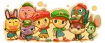  animal_crossing binta_(doubutsu_no_mori) bird blue_eyes blush bree bree_(animal_crossing) bunny cat closed_eyes cosplay doubutsu_no_mori eyelashes eyes_closed green_eyes green_hair hat jay jay_(animal_crossing) luigi luigi_(cosplay) marina marina_(animal_crossing) mario mario_(cosplay) mario_(series) mouse nintendo open_mouth pippy pippy_(animal_crossing) player_1 punchy rabbit squirrel static static_(animal_crossing) super_mario_bros. sweat_drop sweatdrop t_k_g tail villager_(doubutsu_no_mori) 