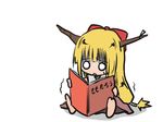  blonde_hair chibi hinata-bokko_(sanpo_fuumi) horns ibuki_suika long_hair o_o solo touhou translated trembling turn_pale 