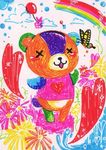  animal_crossing bear butterfly doubutsu_no_mori heart lowres nintendo scar stitches stitches_(animal_crossing) 
