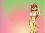  &hearts; angela bra brown_eyes female glasses greycat_rademenes lingerie mouse panties red_hair rodent skimpy solo underwear 