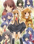  air blonde_hair clannad company_connection crossover fujibayashi_kyou fujibayashi_ryou furukawa_nagisa hikarizaka_private_high_school_uniform ibuki_fuuko ichinose_kotomi kamio_misuzu kanon kawasumi_mai key_(company) kirishima_kano minase_nayuki multiple_girls sawatari_makoto school_uniform siblings sisters toono_minagi tsukimiya_ayu twins wu_xie 