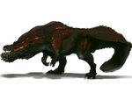  brute_wyvern capcom deviljho dinosaur monster monster_hunter monster_hunter_3 rage_mode running tail teeth 