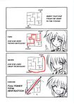  4koma artist_request comic fate_testarossa hair_ornament hard_translated lyrical_nanoha mahou_shoujo_lyrical_nanoha_strikers maze military military_uniform multiple_girls spot_color takamachi_nanoha translated uniform white_devil x_hair_ornament yagami_hayate 