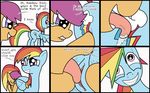  butt comic cub cunnilingus dialog dialogue dr._erika_cane dr_erika_cane english_text equine eye_contact female feral friendship_is_magic grin hair horse lesbian licking looking_back mammal multi-colored_hair my_little_pony oral oral_sex pegasus pink_eyes pink_hair pony pussy rainbow_dash_(mlp) rainbow_hair saliva scootaloo_(mlp) sex tears text tongue vaginal wings young 