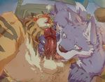  69 canine feline kemono oral_sex sex tiger unknown_artist wolf 