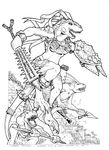  2007 assault aztec battle black_and_white charge female games_workshop hammer lizard loupgarou monochrome pyramid scalie skink temple warhammer_(franchise) warhammer_40k warrior weapon 