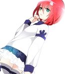  bad_id bad_pixiv_id green_eyes hakusai_(tiahszld) inazuma_eleven inazuma_eleven_(series) kiyama_hiroto male_focus otoko_no_ko red_hair short_hair skirt solo thighhighs 