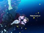  1girl beatrice blonde_hair couple dress glowing hetero highres red_hair short_hair spoilers umineko_no_naku_koro_ni underwater ushiromiya_battler yodobashi_yuo 