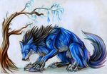  2008 ambiguous_gender canine feral fish pearleden tree unusual_coloring wolf 