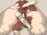  animal_ears artist_request blush bunny_ears chipar disembodied_hand duo female fingering furry hindpaw lagomorph looking_at_viewer lopunny male mammal nintendo nude paws pixiv pok&#233;mon pok&eacute;mon pokemon pokephilia pussy rabbit red_eyes smile solo_focus spreading straight tail video_games 