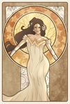  1girl amazon art_nouveau black_hair blue_eyes dc_comics dress female long_hair princess princess_diana_of_themyscira pydiyudie solo tiara wonder_woman wonder_woman_(series) wristband 